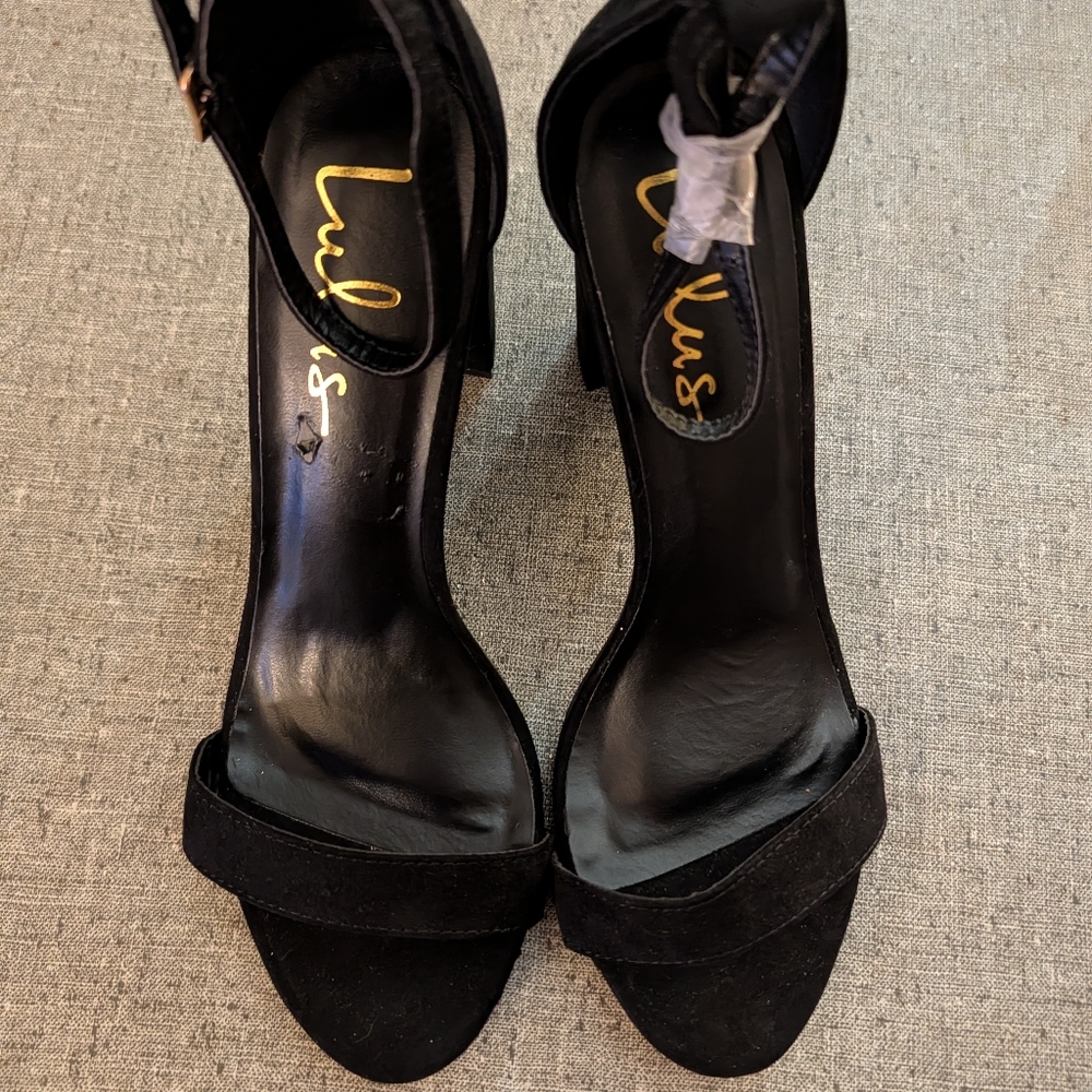 Lulus Taylor Black Suede Heels Size 8.5